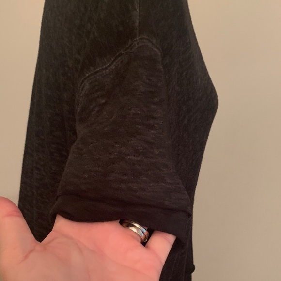 Free People We The Free Charcoal Black Short Sleeve Burnout Tee - Picture 8 of 16